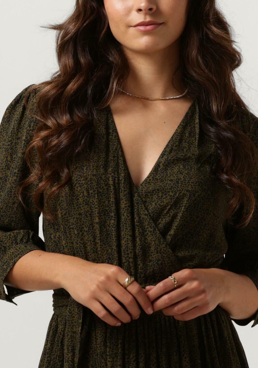 SCOTCH & SODA Dames Jurken Midi Wrap Dress Donkergroen