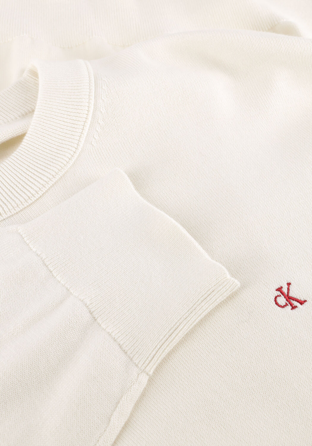 Creme CALVIN KLEIN Trui LS EZ COTTON CREWNK SWEATER 12GG - large