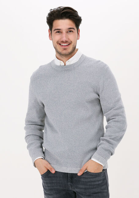 Lichtblauwe SELECTED HOMME Trui SLHROCKS LS KNIT CREW NECK G N - large
