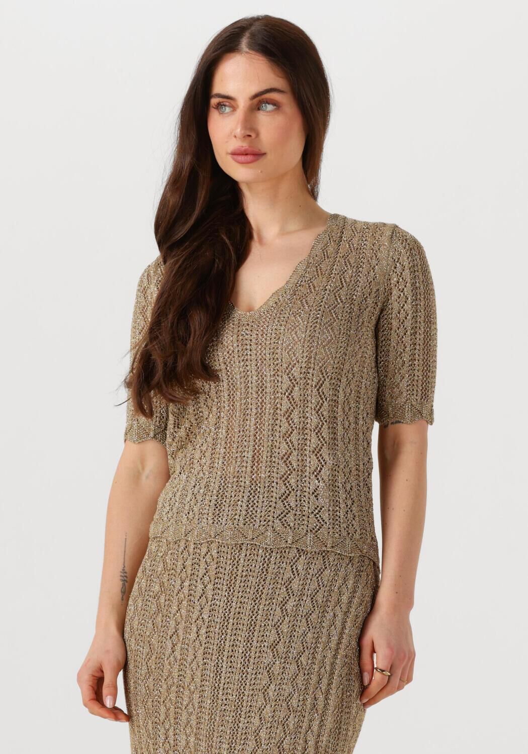 TWINSET MILANO Dames Tops & T-shirts 251tt3194 Goud
