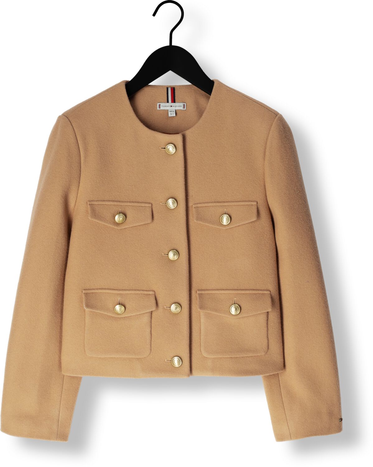 TOMMY HILFIGER Dames Jassen Crop Wool Gold Button Jacket Bruin
