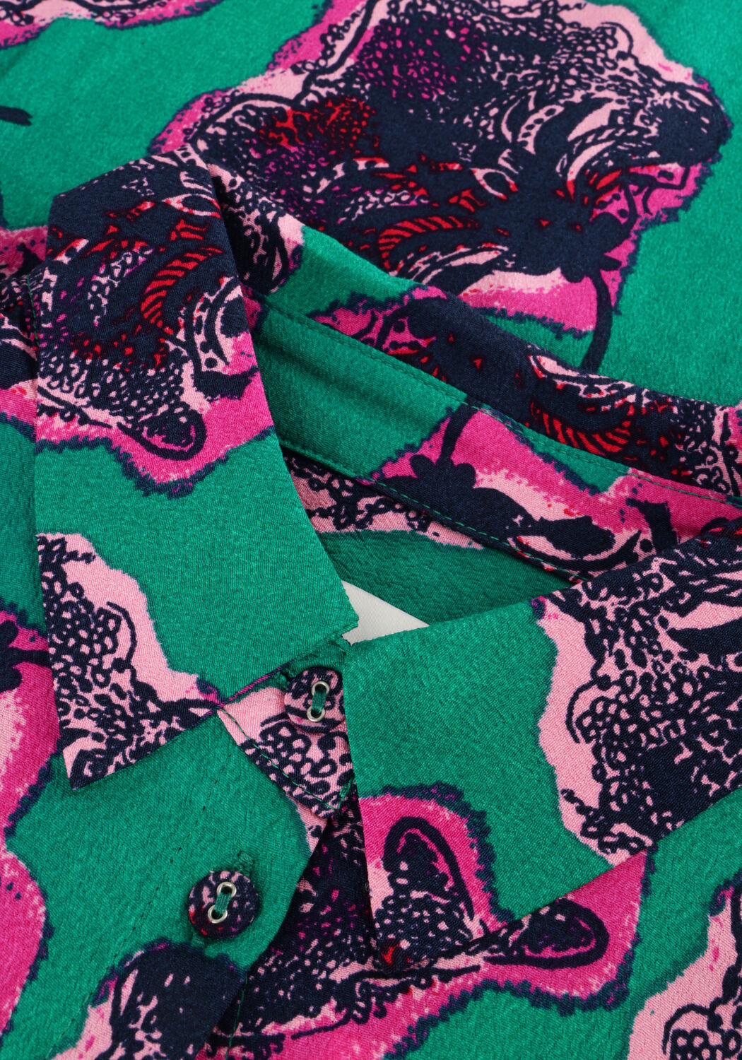 Donkergroene POM AMSTERDAM Blouses MILA FLOWER POP PINK - large