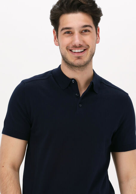 Donkerblauwe SELECTED HOMME Polo SLHBERG SS POLO NECK B - large