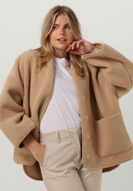 Camel KNIT-TED Leren jas JOKO - large