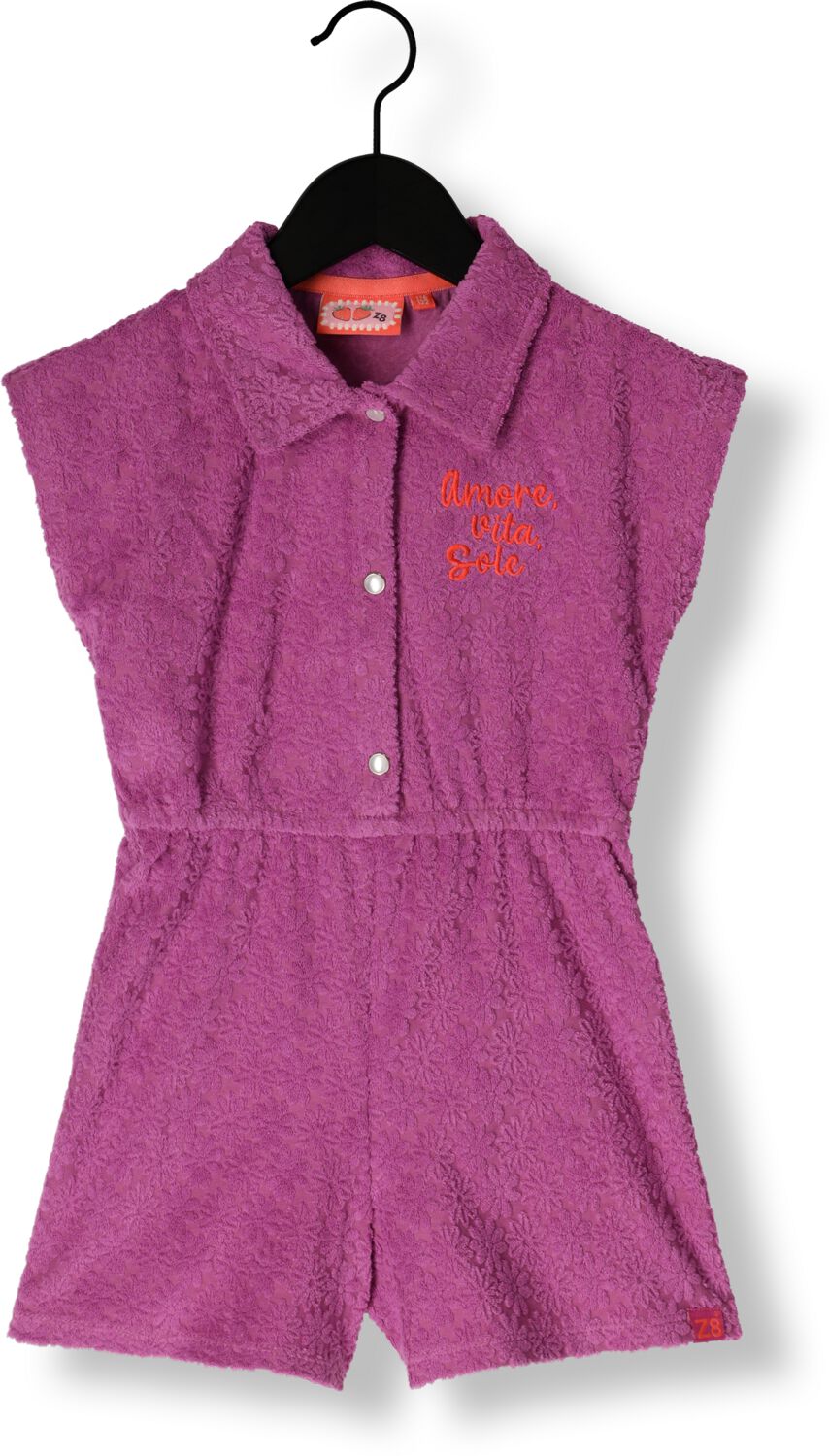 Z8 kids playsuit Juliette met bloementextuur paars