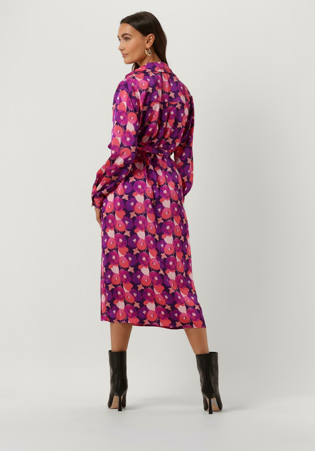 Paarse YDENCE Midi jurk DRESS KINDRA Omoda