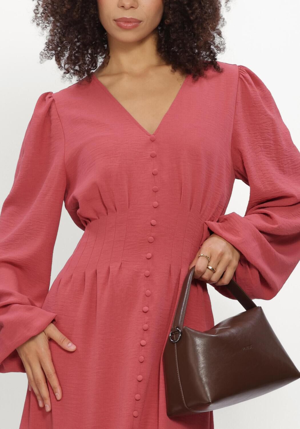 Roze NEO NOIR Jurken ANNELIE SOLID CREPE DRESS - large
