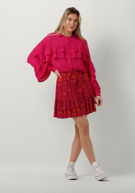 Roze ALIX THE LABEL Blouses LADIES WOVEN STRUCTURED CHIFFON RUFFLE BLOUSE - large