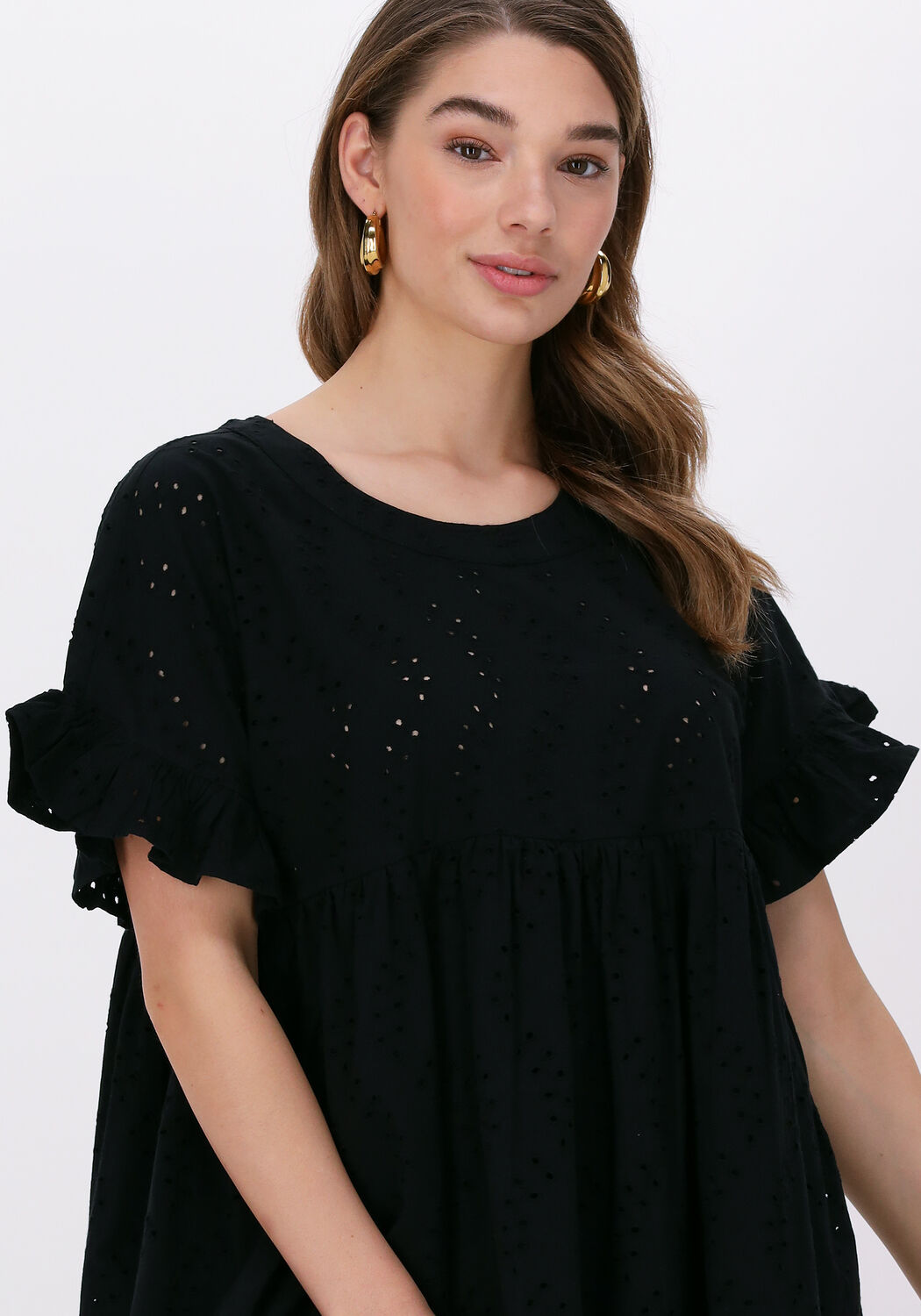 Zwarte broderie 2025 jurk