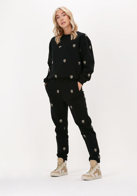 Zwarte ALIX THE LABEL Joggingbroek LADIES KNITTED TIGER SWEATPANTS - large