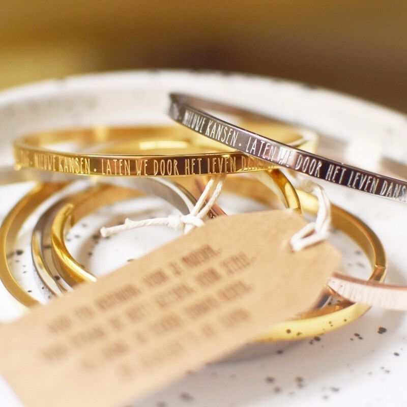 Goudkleurig MY JEWELLERY Armbanden NIEUWE DAG, NIEUWE KANSEN BANG - large