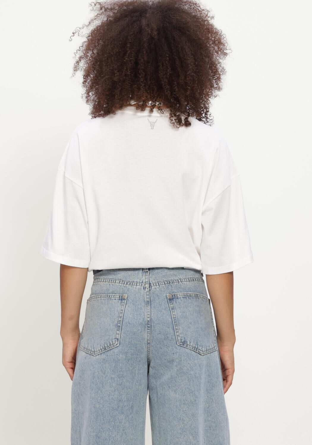 Witte ALIX THE LABEL T-shirt LADIES KNITTED THE LABEL T-SHIRT - large