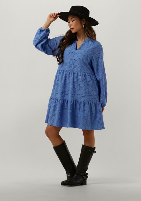 Lichtblauwe OBJECT Mini jurk OBJFEODORA GIA L/S DRESS - large