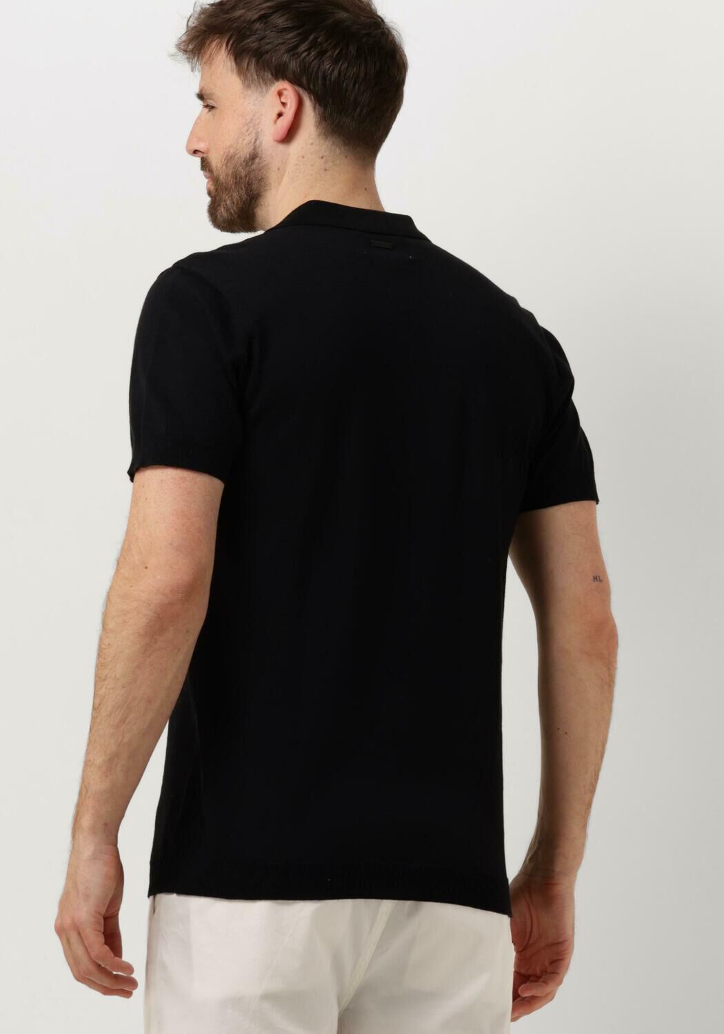 PURE PATH Heren Polo's & T-shirts Knit Polo With Chestprint Zwart