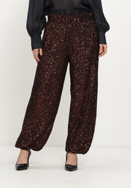 Bruine STUDIO ANNELOES Wijde broek Darielle sequin balloon trousers - large