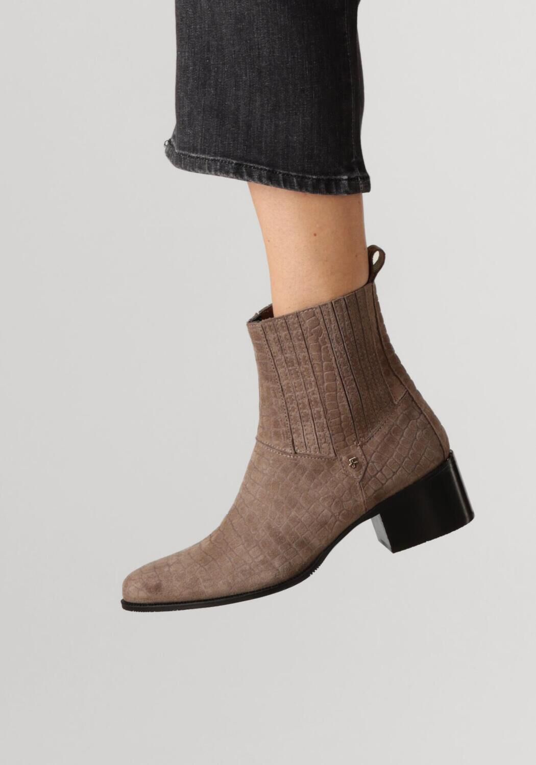 Taupe FLORIS VAN BOMMEL Enkellaarsjes EVI 01.12 - large