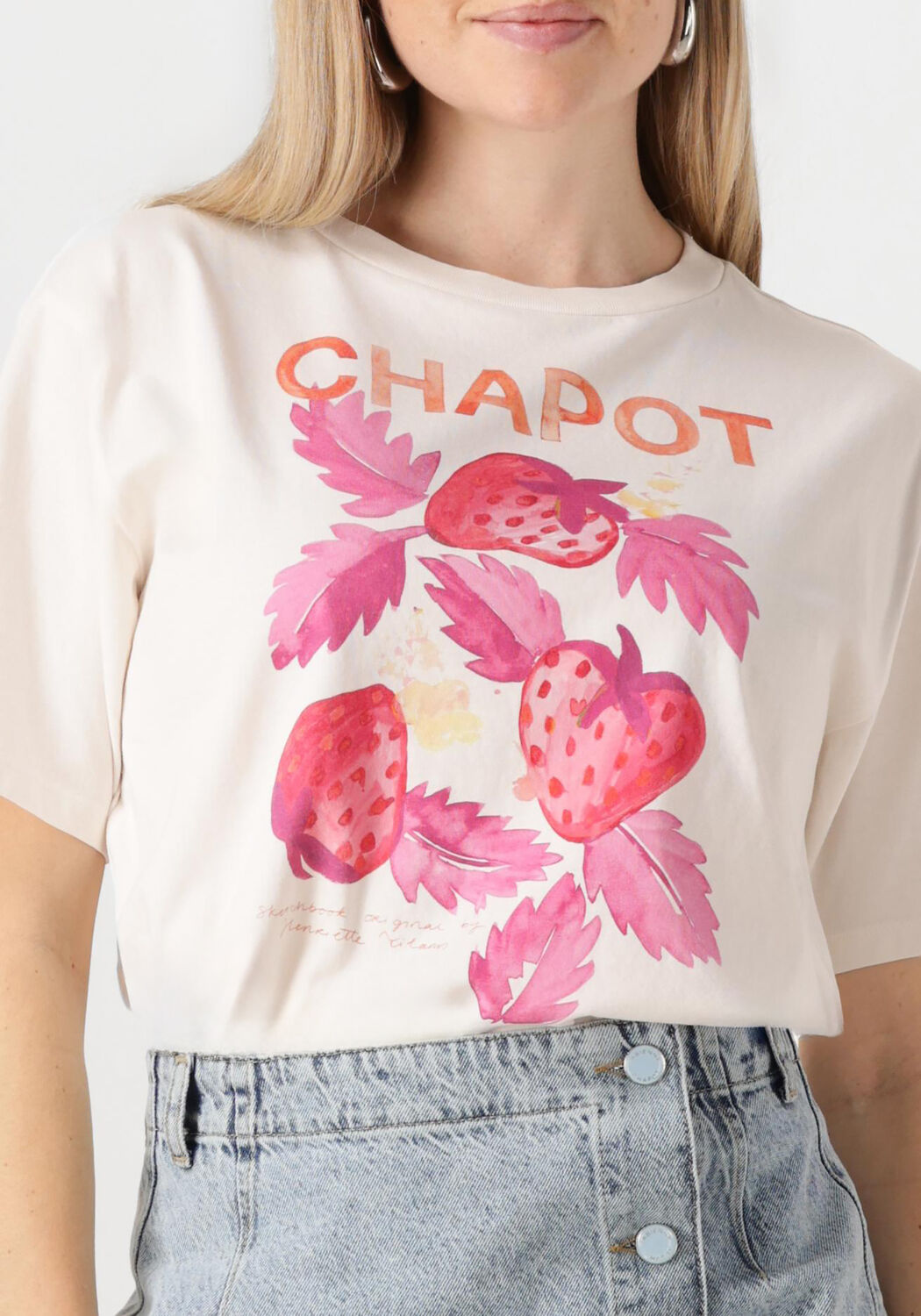 FABIENNE CHAPOT Dames Tops & T-shirts Steve Sketchbook T-shirt Gebroken Wit