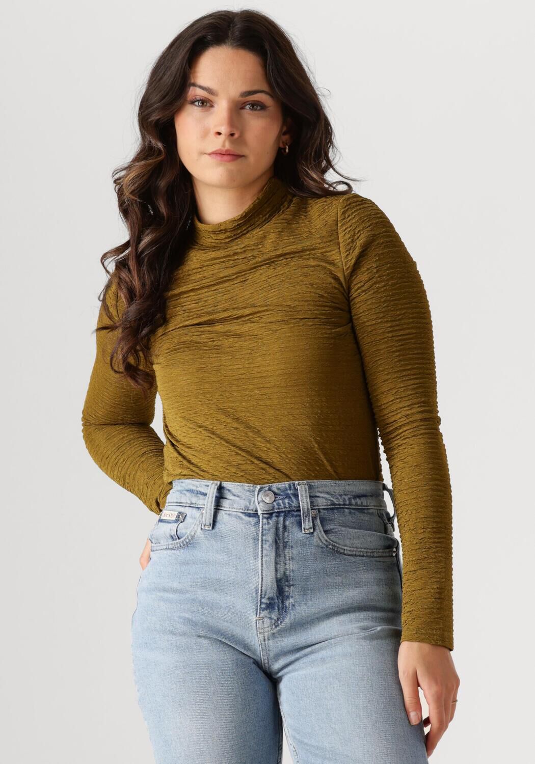 YDENCE Dames Tops & T-shirts Top Griffin Groen