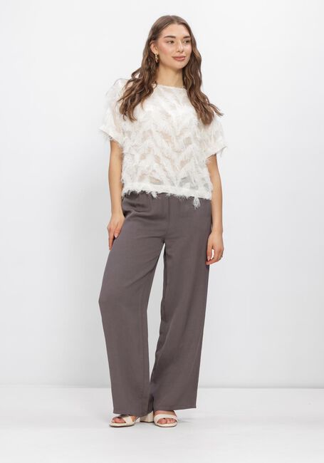 Gebroken wit SELECTED WOMEN Tops & T-shirts SLFMYLINE SS BOAT NECK TOP - large