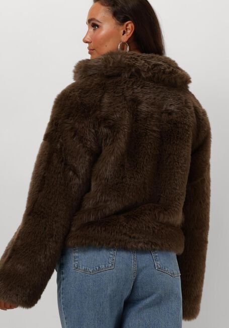 Taupe MODSTRÖM Faux fur jas LOUISAMD JACKET - large