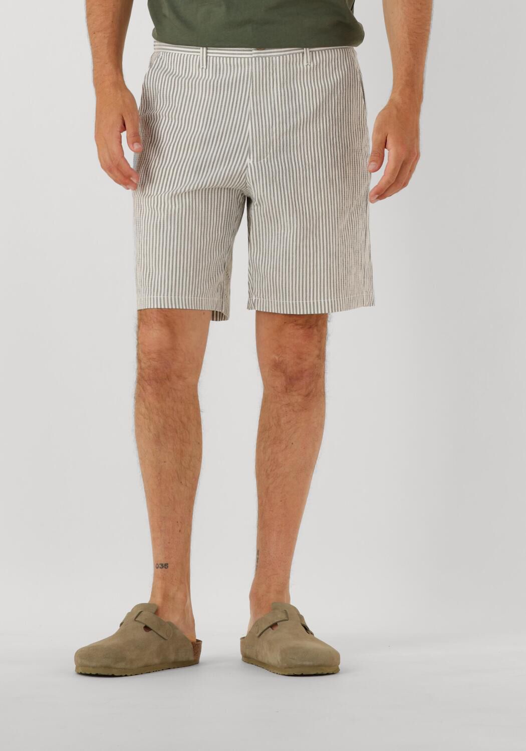 SELECTED HOMME Heren Broeken Slhregular-karl Seersucker Shorts Noos Wit