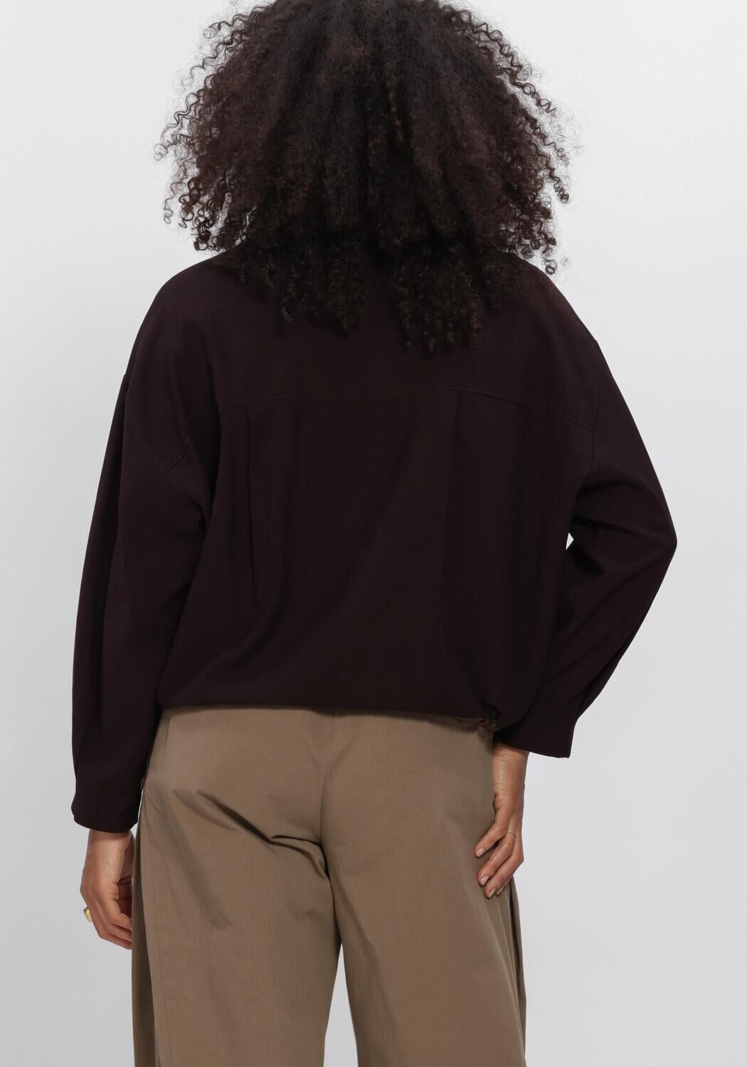 Bruine SUMMUM Blouses BLOUSE VISCOSE TWILL - large