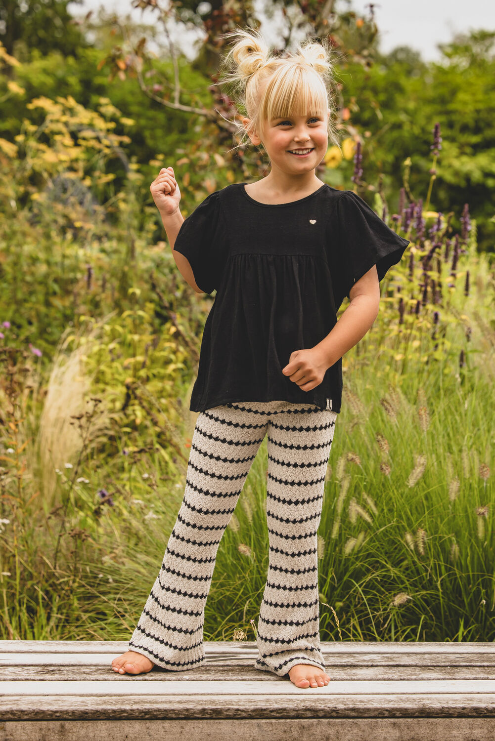 Gebroken wit LOOXS Little Flared broek 2411-7605 - large