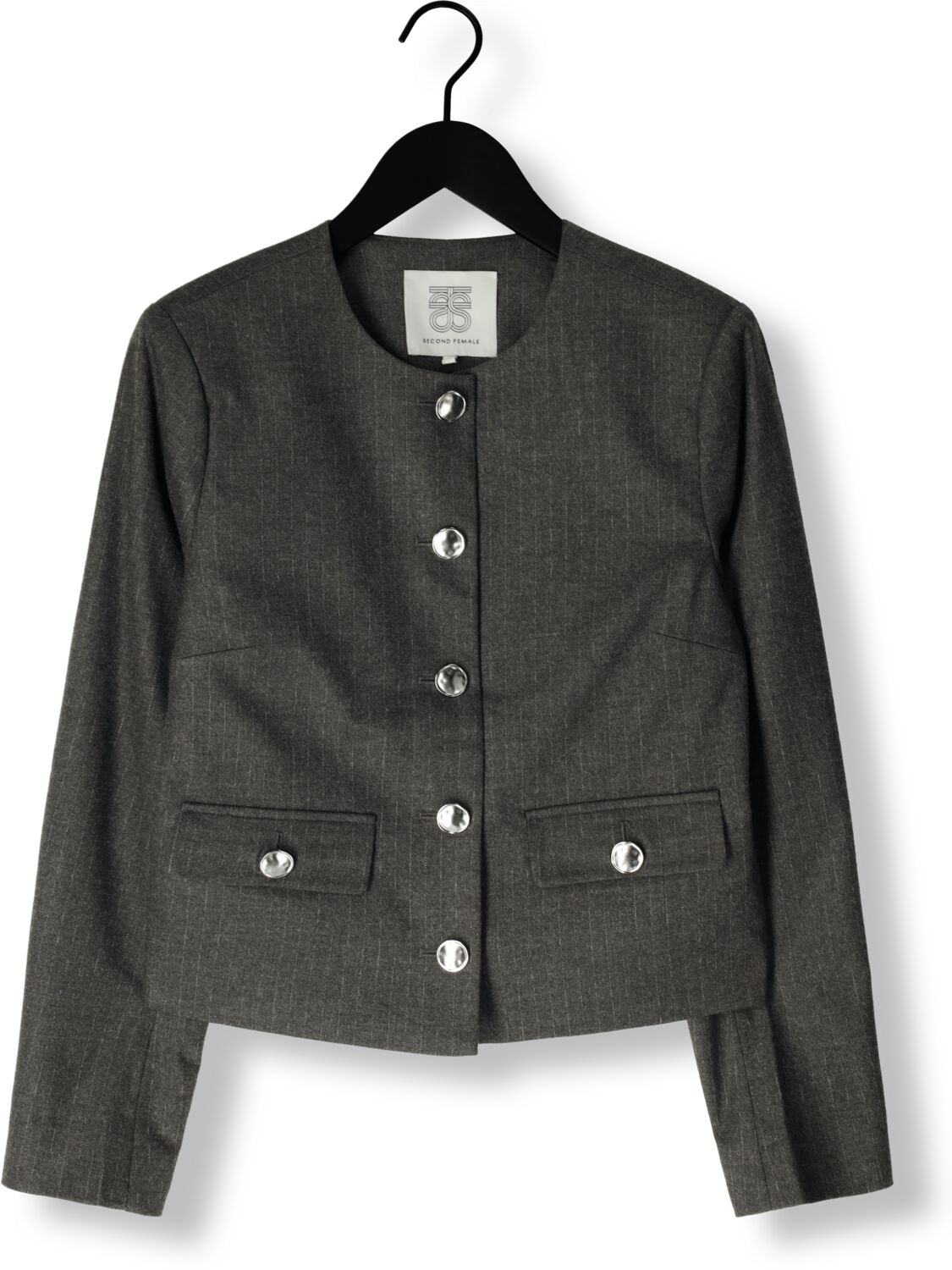 SECOND FEMALE Dames Blazers Wake Tailored Jacket Donkergrijs
