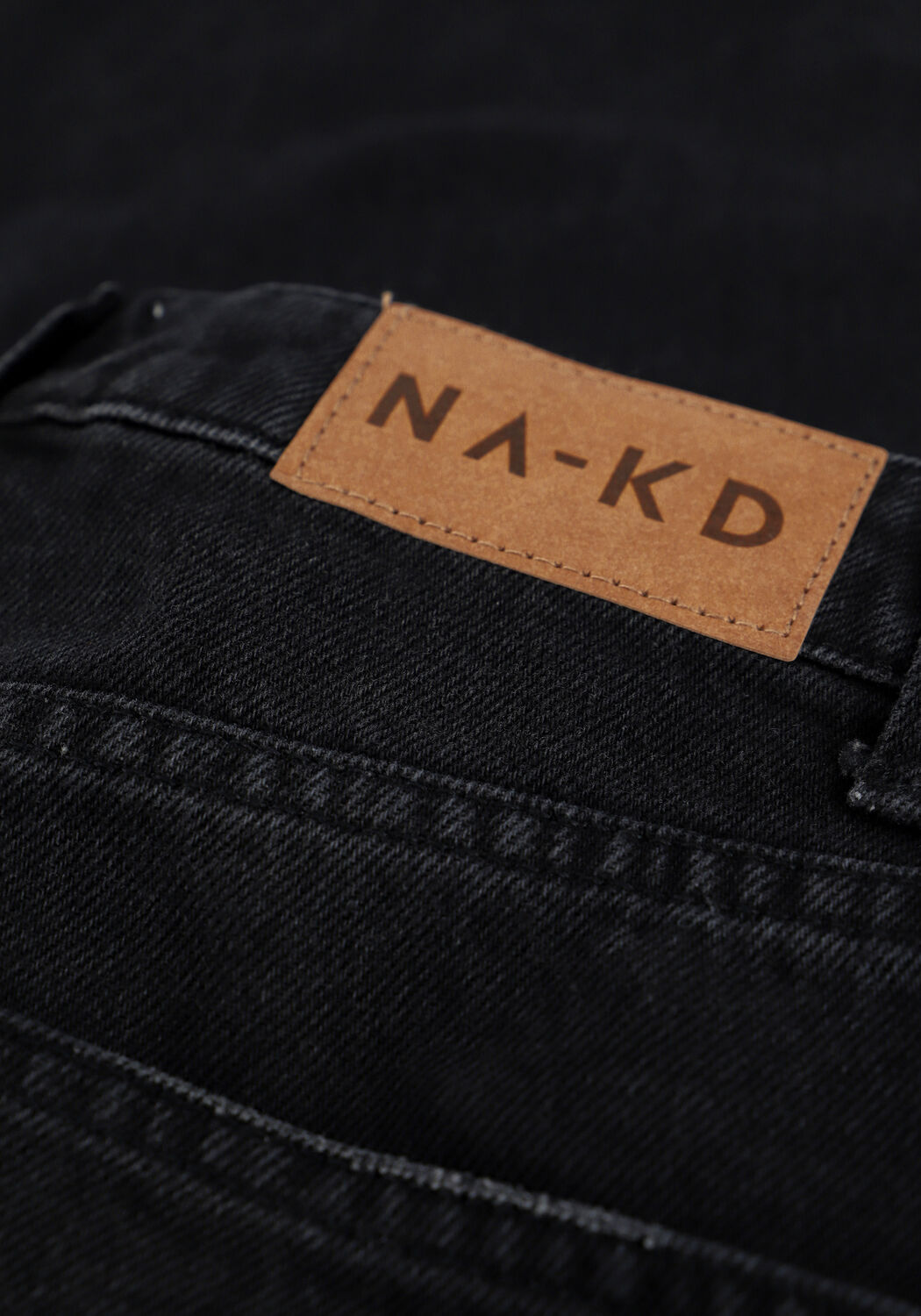 Zwarte NA-KD Straight leg jeans STRAIGHT HIGH WAIST RAW HEM JE - large