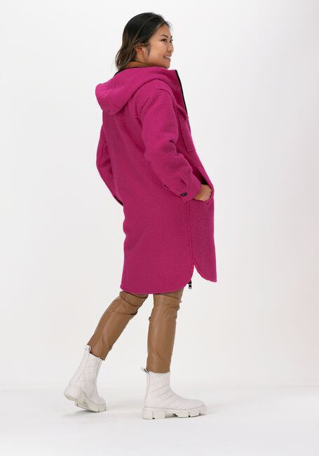 Roze BEAUMONT Teddy jas BOUCLE LONG HOODED JACKET - large