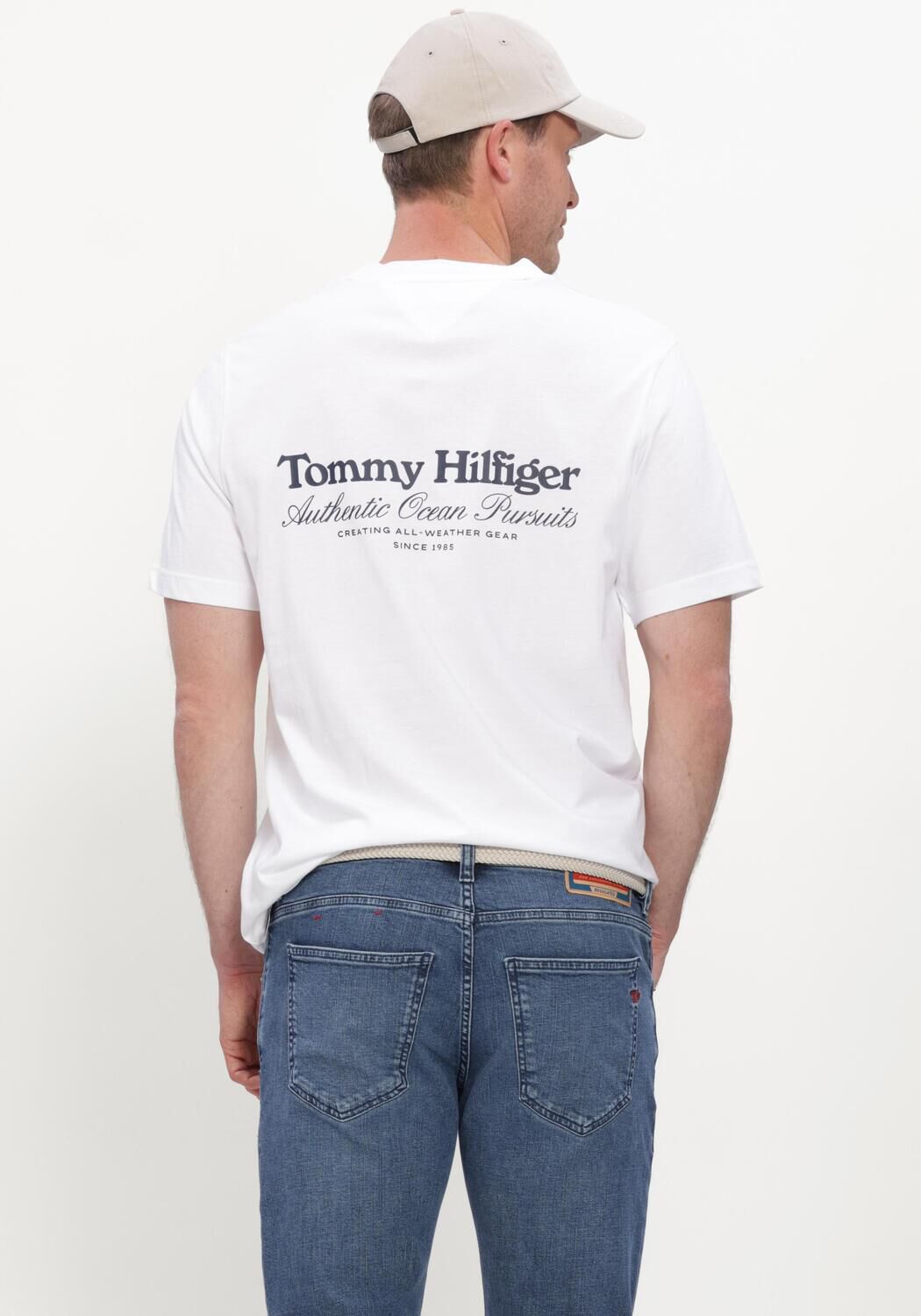 Witte TOMMY HILFIGER T-shirt NAUTICAL BACK GRAPHIC REG TEE - large