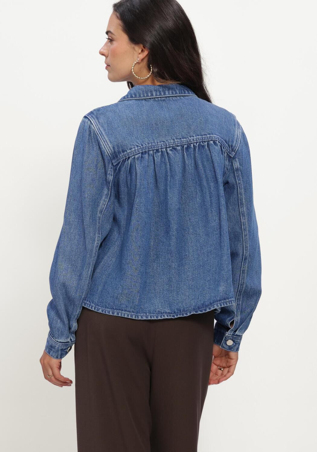 Blauwe MSCH COPENHAGEN Blouses MSCHAGO RUE SHIRT - large