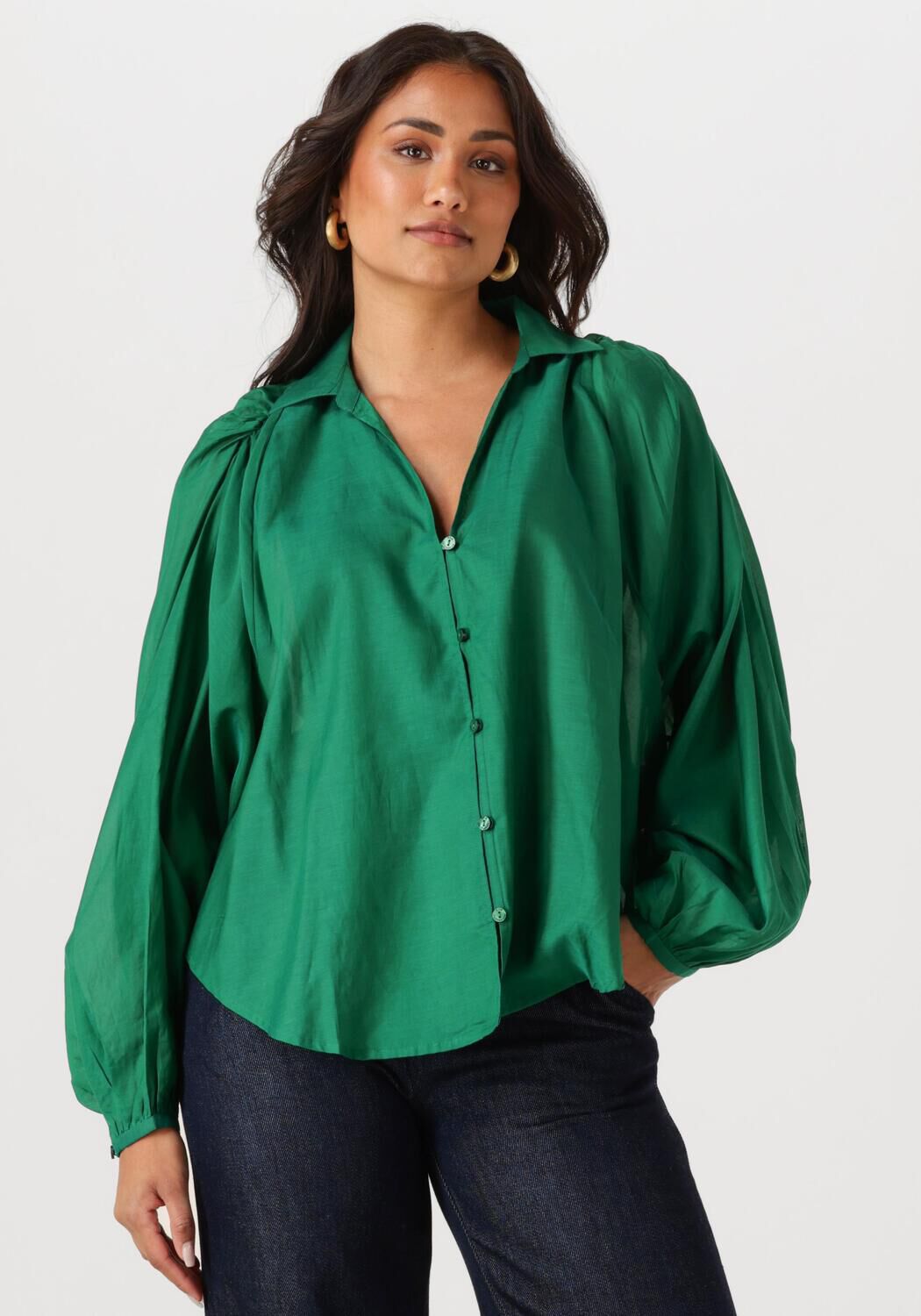 POM AMSTERDAM Dames Blouses Lena Meadow Groen