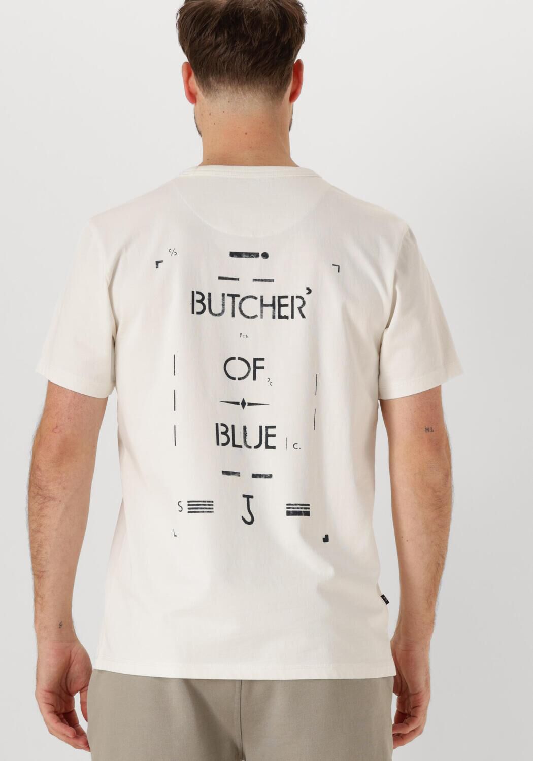 BUTCHER OF BLUE Heren Polo's & T-shirts Army Stencil Tee Wit