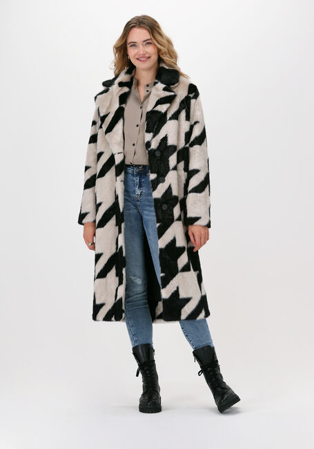 Zwarte GIACOMO THE JACKET Faux fur jas 11 PIED DE POULE LONG - large