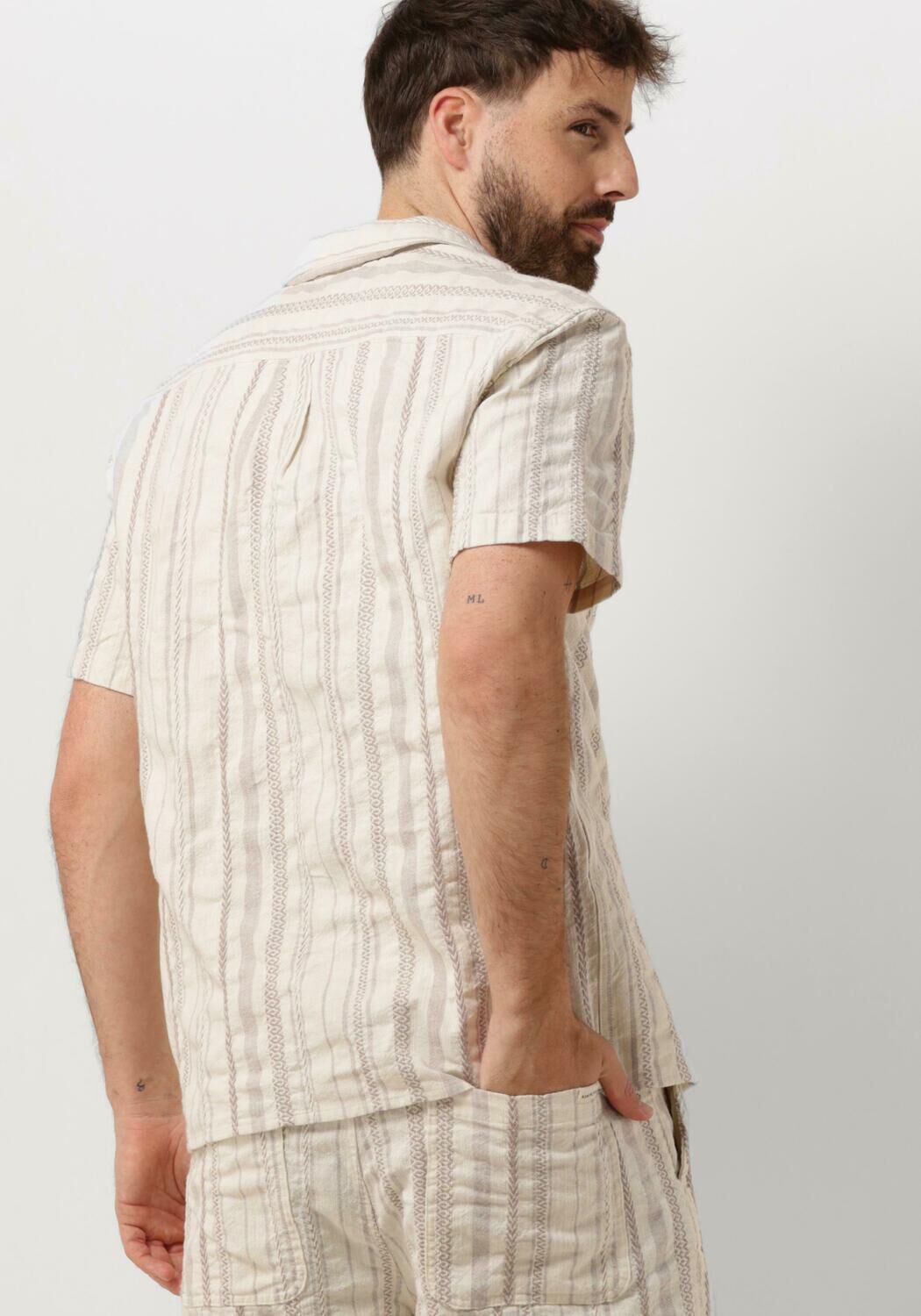 ANERKJENDT Heren Overhemden Akleon S s Structure Shirt Beige
