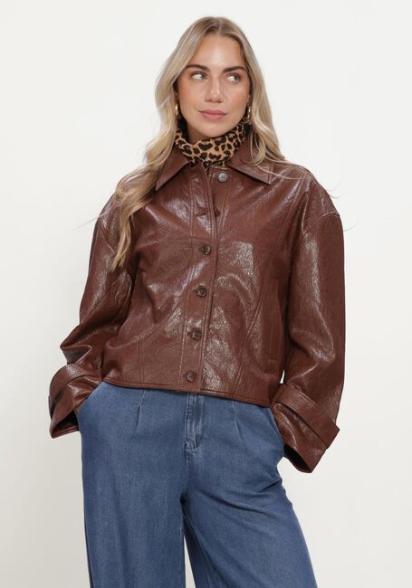 Bruine SUMMUM Leren jas JACKET FAUX LEATHER - large