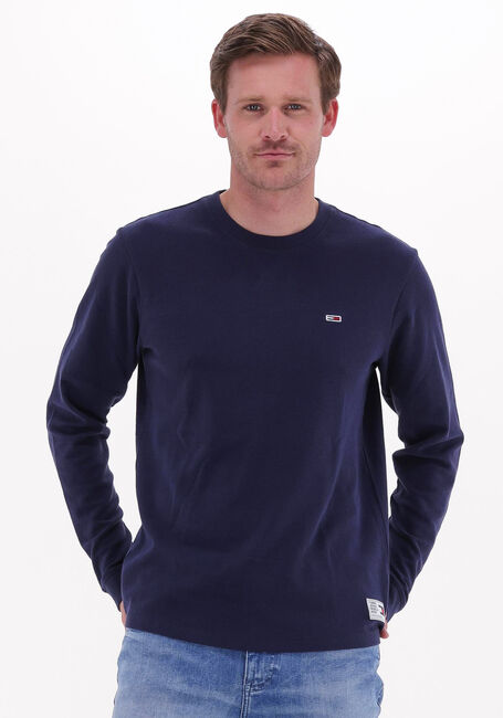 Donkerblauwe TOMMY JEANS Trui TJM WAFFLE SNIT CREW - large