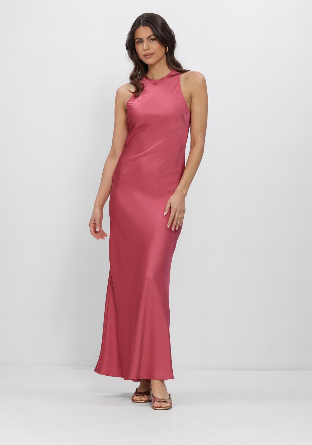 Roze NEO NOIR Maxi jurk CELINIE HEAVY SATEEN DRESS - large