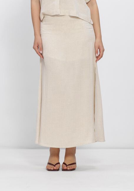 Beige SELECTED WOMEN Maxirok SLFVIVA HW ANKLE LINEN BLEND SKIRT - large