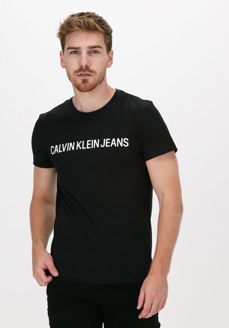 Zwarte CALVIN KLEIN T-shirt INSTITUTIONAL L - large