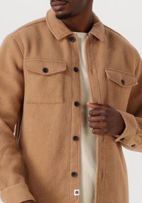 Camel ANERKJENDT Overshirt AKOSCAR BOILED WOOL OVERSHIRT - large
