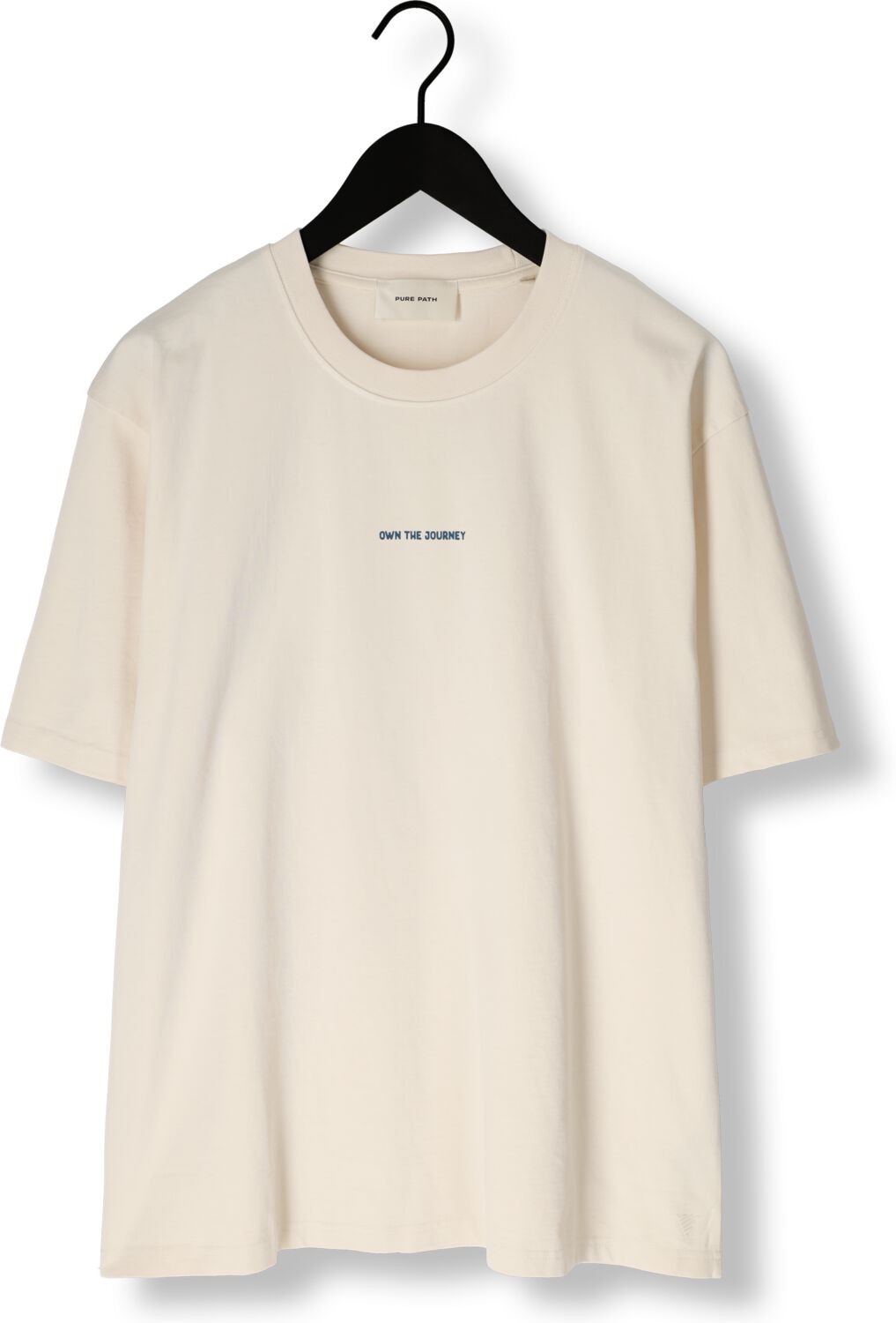 PURE PATH Heren Polo's & T-shirts Loose Fit Crewneck Ss T-shirts Beige