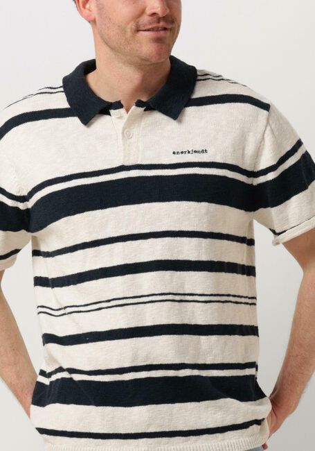 Gebroken wit ANERKJENDT Polo AKSOFUS STRIPE S/S KNIT - large