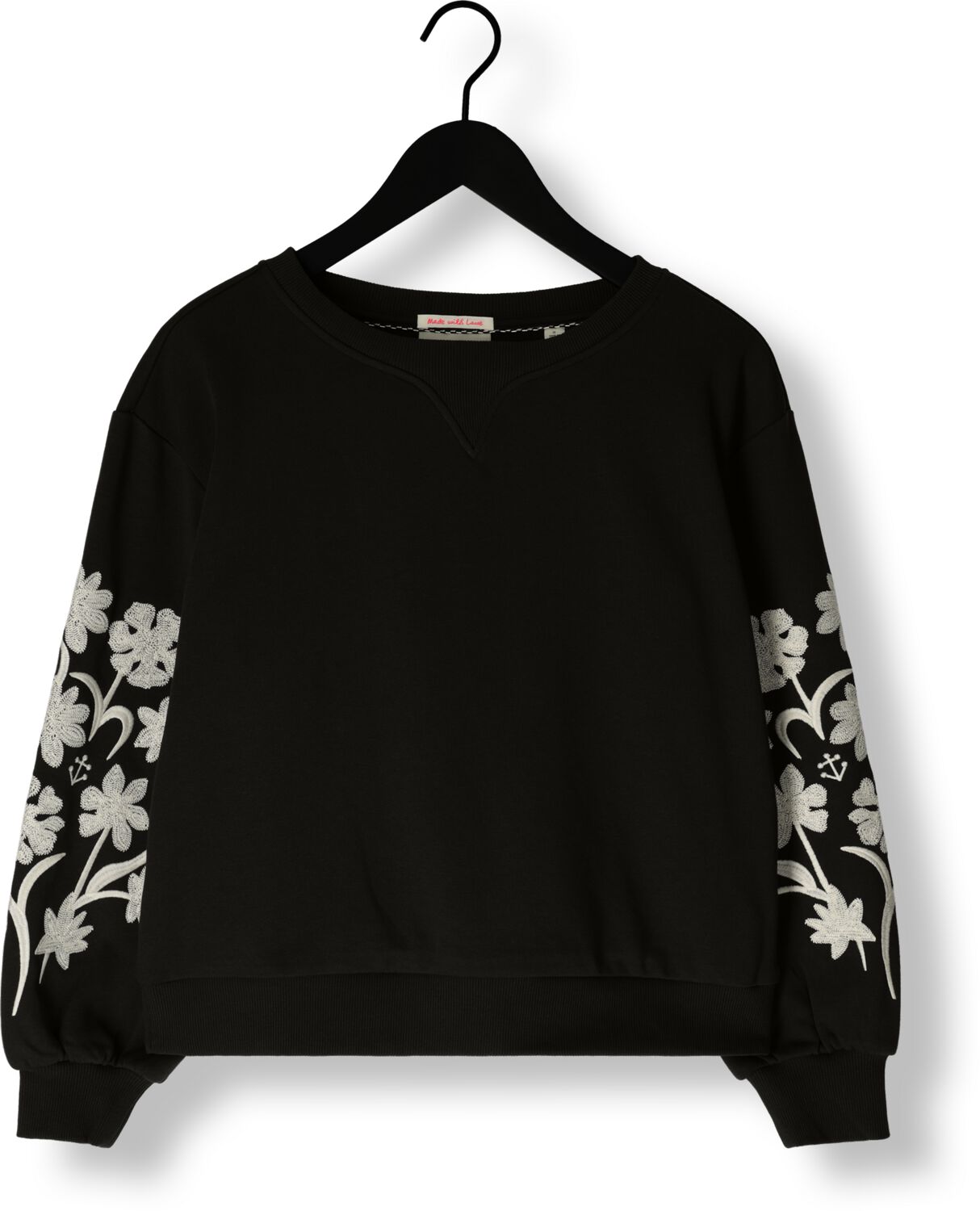 SCOTCH & SODA Dames Truien & Vesten Embroidered Sleeve Sweatshirt Zwart