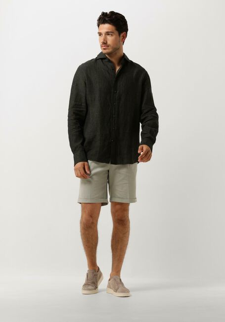 Donkergroene PROFUOMO Casual overhemd SHIRT X-CUTAWAY SC LINNEN - large