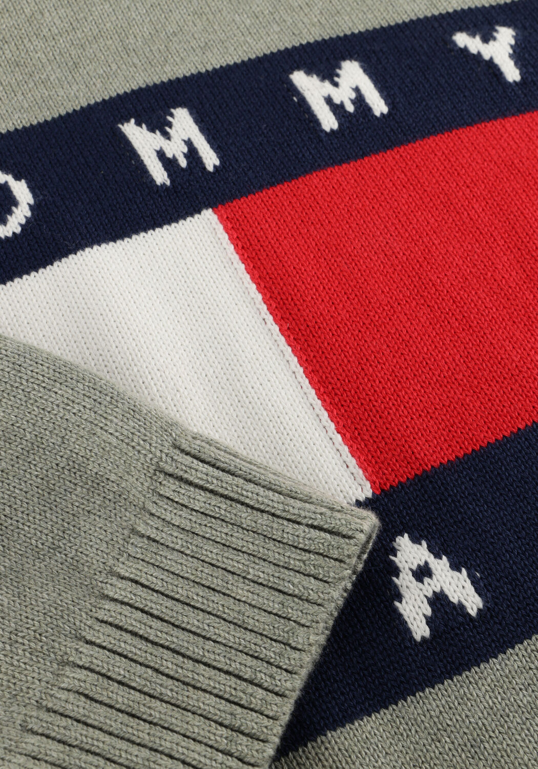 Groene TOMMY JEANS Trui TJM REG MELANGE FLAG SWEATER - large