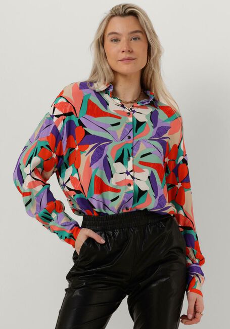 Multi COLOURFUL REBEL Blouse TALIA BIG FLOWER OVERSIZED BOYFRIEND BLOUSE - large