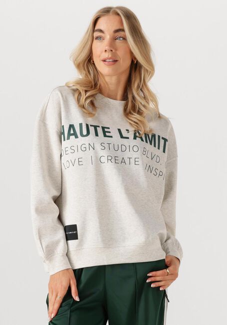 Lichtgrijze HAUTE L'AMITIÉ Trui STUDIO LOGO SWEAT - large