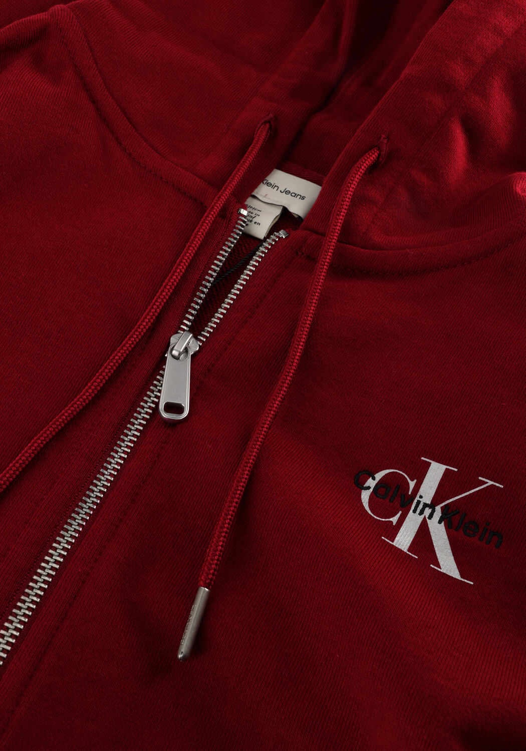 Bordeaux CALVIN KLEIN Vest MONOLOGO FRENCH TERRY FZ BF HOOD - large